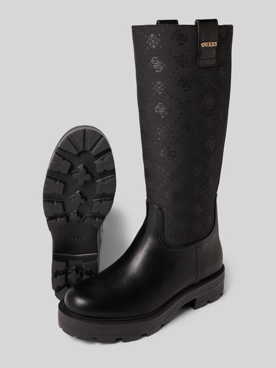 Guess Laarzen in leerlook, model 'Yannis' Zwart - 4