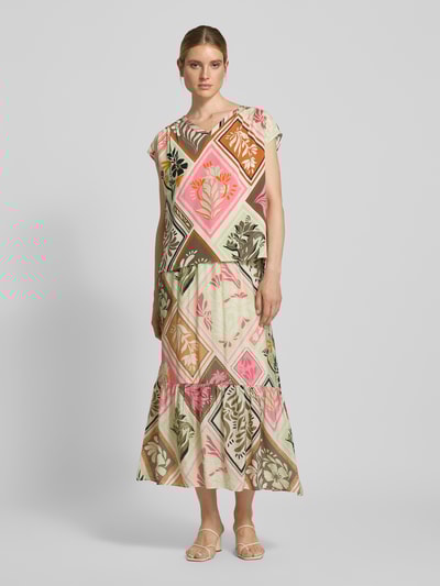 comma Maxirock im Stufen-Look Pink 1