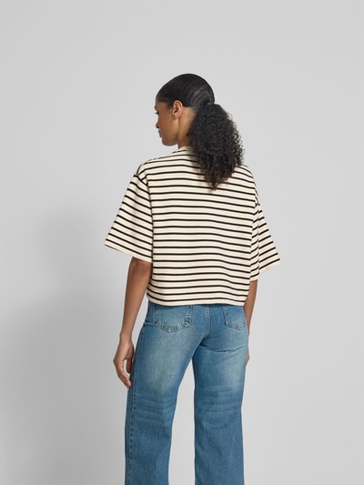 Anine Bing T-Shirt mit geripptem Rundhalsausschnitt Ecru 5