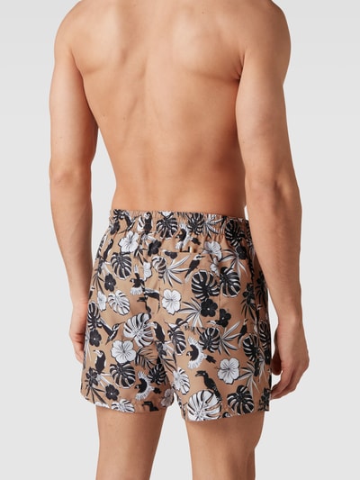 BOSS Badehose mit Allover-Muster Beige 4