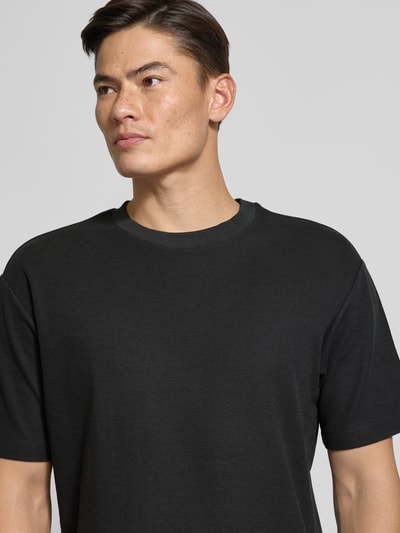 MCNEAL T-Shirt mit geripptem Rundhalsausschnitt Black 3