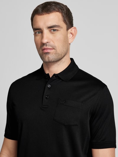 bugatti Regular fit poloshirt met borstzak Zwart - 3