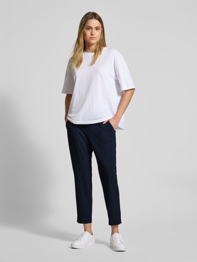 Raffaello Rossi Slim fit stoffen broek met tunnelkoord, model 'AZRA' Marineblauw - 1