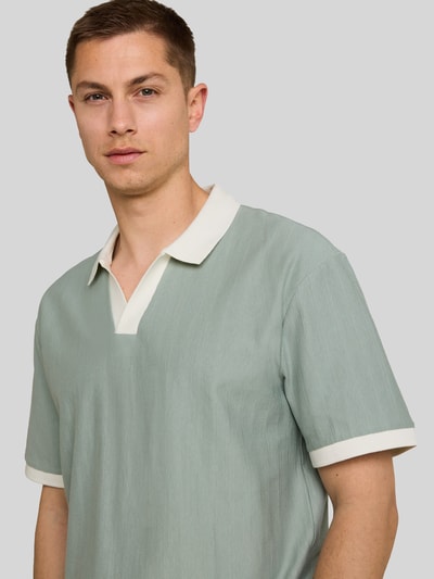 Tom Tailor Denim Regular Fit Poloshirt aus reiner Baumwolle Hellgruen 3