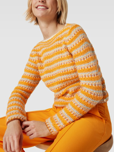 Marc Cain Gebreide pullover met all-over motief Oranje - 3