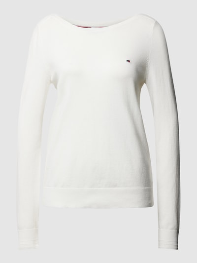 Tommy Hilfiger Strickpullover mit Label-Stitching Offwhite 2