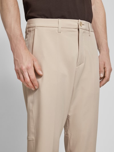 BOSS Green Regular fit stoffen broek met steekzakken, model 'Commuter' Beige - 3