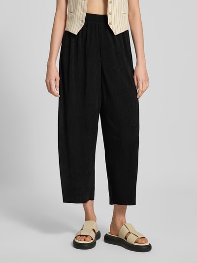 Pieces Regular fit culotte in kreuklook, model 'FLORA' Zwart - 4