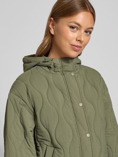 Jake*s Casual Gewatteerd jack met capuchon Kaki - 3