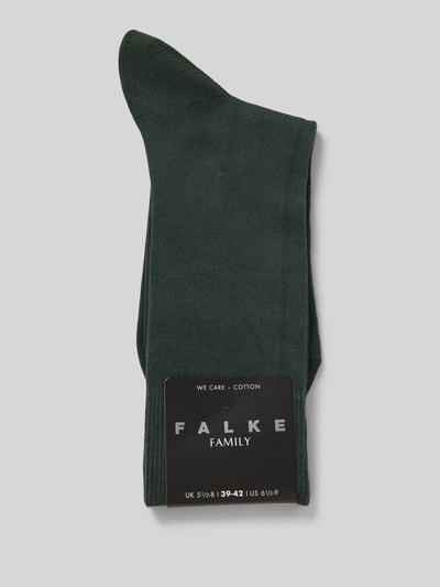 Falke Sokken met labeldetail, model 'Family' Donkergroen - 3