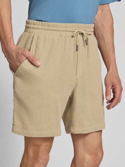 Only & Sons Korte broek met structuurmotief en elastische band, model 'BERTIL' Beige - 3