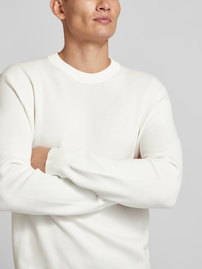 JAKE*S STUDIO MEN Strickpullover mit Rundhalsausschnitt Offwhite 3