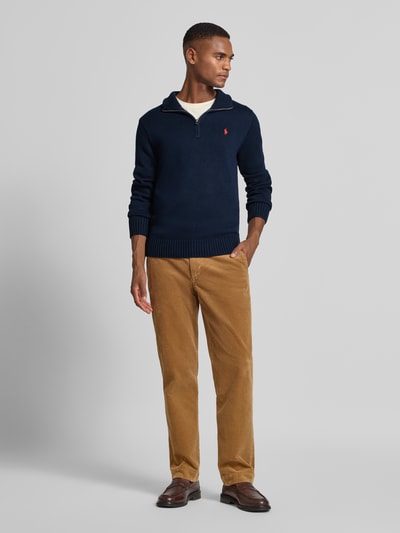 Polo Ralph Lauren Sweter z dzianiny z prążkowanymi wykończeniami Granatowy 1