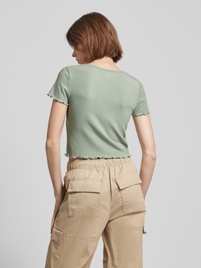 Only T-shirt krótki z falistym dołem model ‘KIKA’ Trzcinowy 5