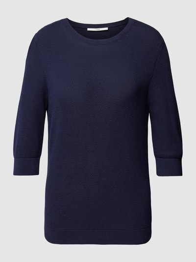 Lanius Gebreide pullover met structuurmotief Donkerblauw - 2