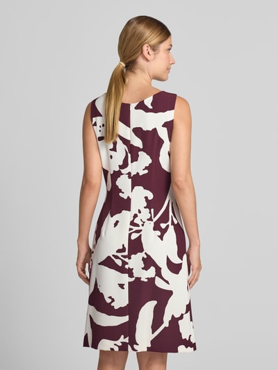 Vera Mont Tailliertes Cocktailkleid mit Allover-Muster Dunkelrot 5