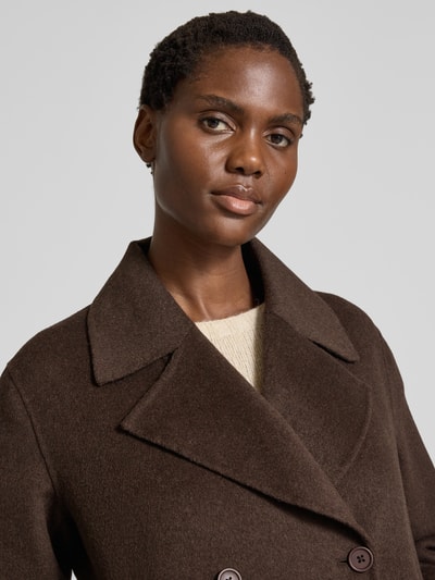 Stefanel Kurzmantel aus Lanawoll-Mix Modell 'PEACOT' Dunkelbraun 3