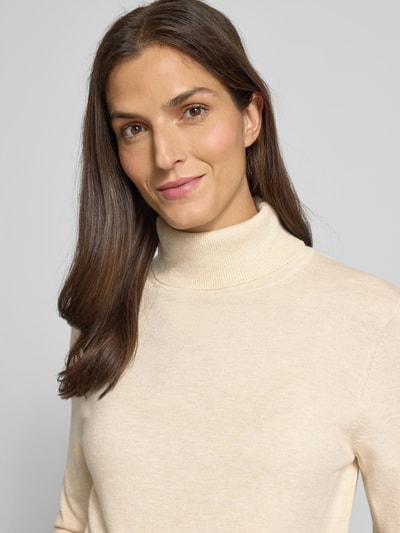 s.Oliver RED LABEL Golf o kroju regular fit z mieszanki wiskozy Beżowy 3