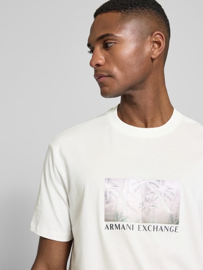 ARMANI EXCHANGE T-shirt z nadrukiem z logo Biały 3