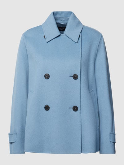 Weekend Max Mara Jacke aus Schurwoll-Mix mit Umlegekragen Hellblau 2