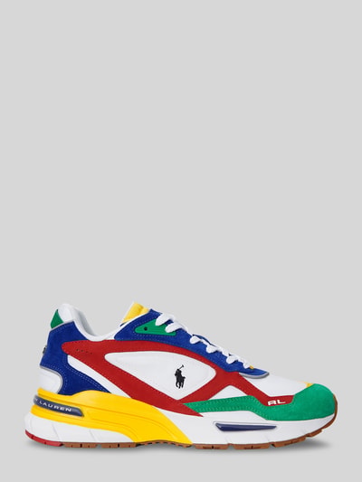Produktfoto, Low Top Sneaker aus echtem Leder von Polo Ralph Lauren, mehrfarbig, mit abgerundeter Spitze, Glatt- und Veloursleder, Label-Prägung, strukturierte Sohle