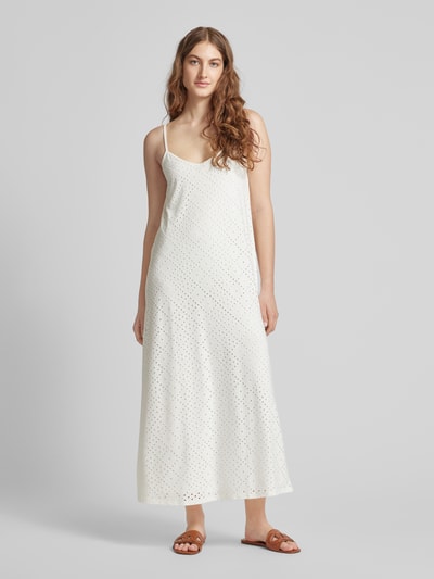 Vero Moda Midi-jurk met broderie anglaise, model 'TASSA' Wit - 4