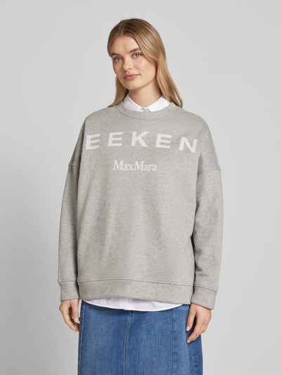 Weekend Max Mara Sweatshirt mit Label-Stitching Modell 'LALLA' Mittelgrau Melange 4