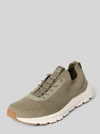 Productfoto, Low Top Sneaker model 'OLIVER' van Marc O'Polo, heren sneakers in gebreide look met afgeronde punt, platte hak, vetersluiting en logo-applicatie
