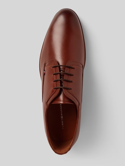 Tommy Hilfiger Lederderby mit Label-Detail Modell 'THUNIT' Cognac 3