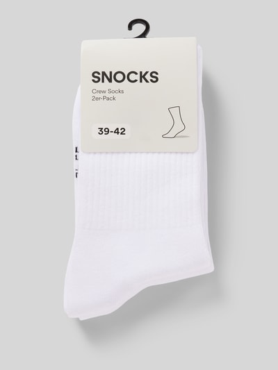 Snocks Socken mit Label-Stitching im 2er-Pack Weiss 3