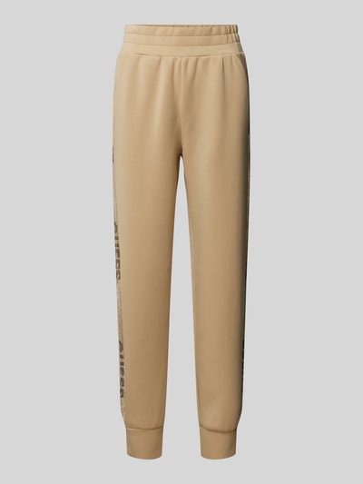 Guess Slim fit sweatpants met labelprints Taupe - 2