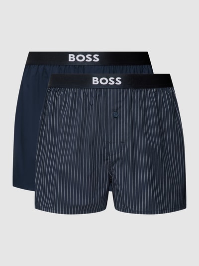 BOSS Boxershorts mit Logo-Bund im 2er-Pack Marine 2