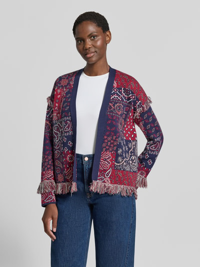 Christian Berg Woman Cardigan van viscosemix in tricotlook Marineblauw - 4