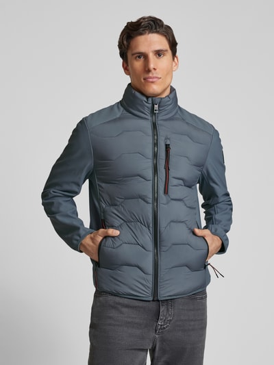 Tom Tailor Regular fit gewatteerd jack met structuurmix Bleu - 4