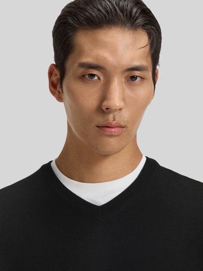 BOSS Regular Fit Strickpullover aus reiner Schurwolle Modell 'BARAM-L' Black 3