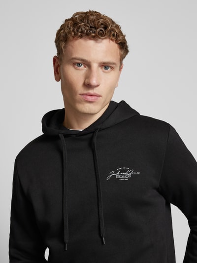 Jack & Jones Hoodie mit Label-Print Modell 'FERRIS' Black 3