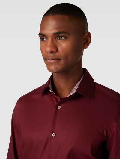 BOSS Slim Fit Business-Hemd mit Kentkragen Modell 'HANK' Bordeaux 3