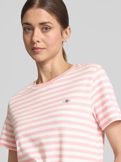 Gant T-Shirt mit Label-Stitching Pink 3