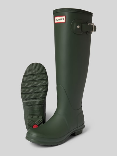 Hunter Gummistiefel mit Label-Detail Khaki 4