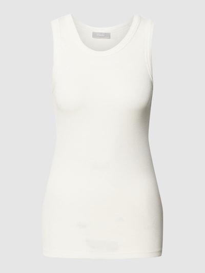 Fransa Tanktop met boothals, model 'Hizamond' Offwhite - 2