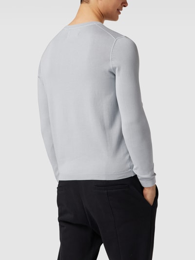 Marc O'Polo Strickpullover mit Label-Stitching Hellblau 5