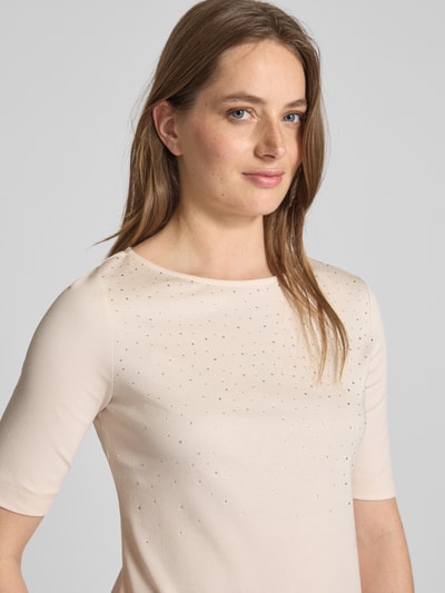 Christian Berg Woman T-shirt met siersteentjes en ronde hals Ecru - 3