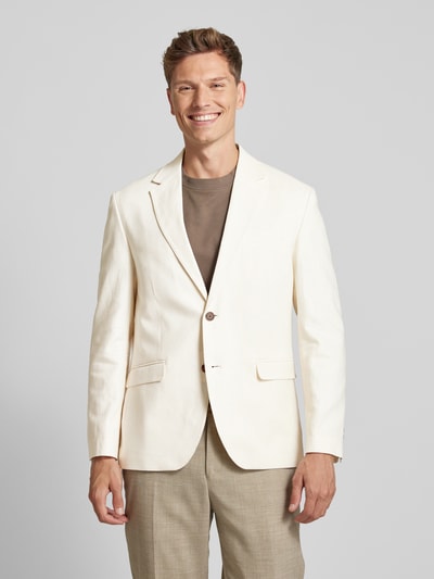 SELECTED HOMME Linnen colbert met paspelzak op de borst, model 'ALI' Offwhite - 4