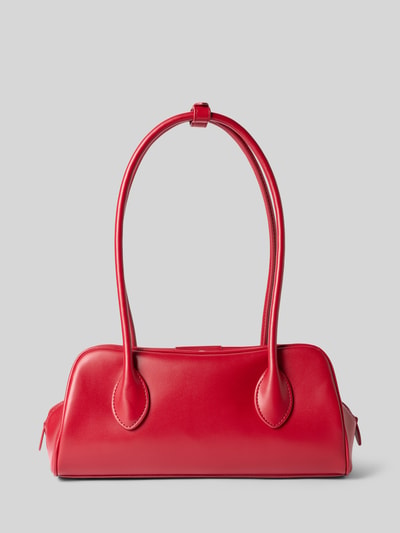 Produktfoto, Henkeltasche mit Label-Prägung Modell 'EMBLEM TRIO SHOULDER BAG' von CK Calvin Klein w kolorze intensywnej czerwieni, gładka tekstura, minimalistyczny design, damska torebka od CK Calvin Klein