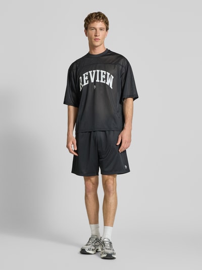REVIEW T-Shirt aus Mesh mit Logo-Print Black 1