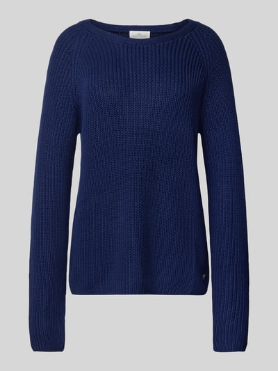 Fynch-Hatton Sweter z dzianiny z prążkowanymi wykończeniami Granatowy 2