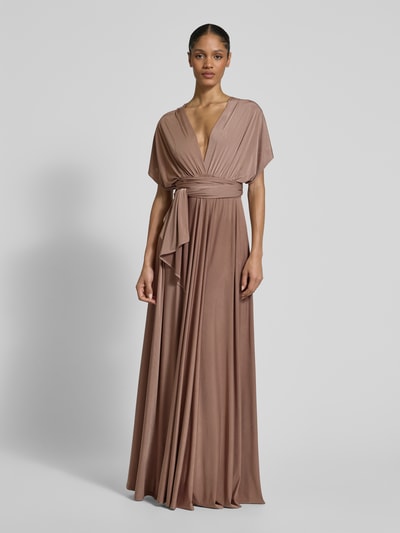 Rose Avenue Abendkleid mit V-Ausschnitt Hellbraun 4