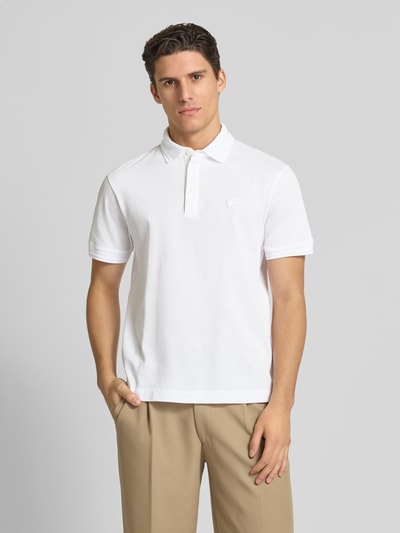 BOSS Regular fit poloshirt met logostitching, model 'Parris' Wit - 4