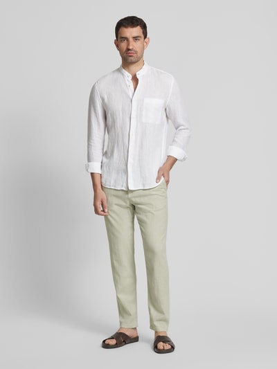 SELECTED HOMME Slim Tapered Fit Hose mit Leinen-Anteil Modell 'BRODY' Hellgruen 1