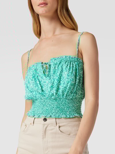 REVIEW Crop Top mit Allover-Muster  Smaragdgrün 3